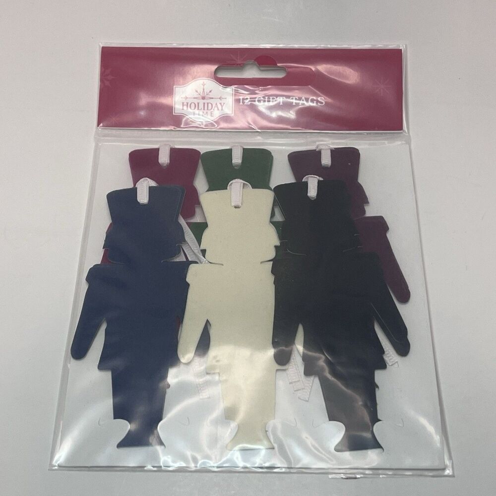 Holiday Time 12 Gift Tags Christmas Present Tags Nutcracker Silhouette 6 Colors